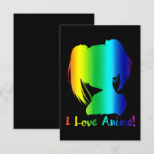 i Liebe animiert lustiges Manga Cosplay Einladung (Vorne/Hinten)