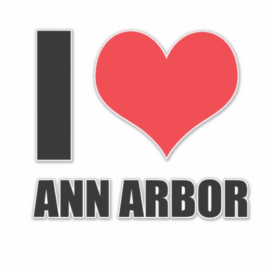 I Liebe Ann Arbor Aufkleber (Vorderseite)