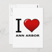 I LIEBE ANN ARBOR, MI - MICHIGAN POSTKARTE (Vorne/Hinten)