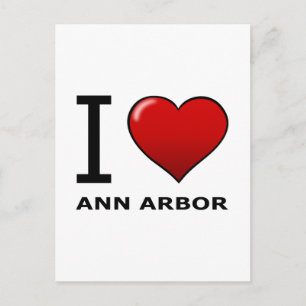 I LIEBE ANN ARBOR, MI - MICHIGAN POSTKARTE