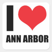 I Liebe Ann Arbor Quadratischer Aufkleber (Vorderseite)