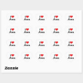 I Liebe Anna Herz-Aufkleber (Blatt)