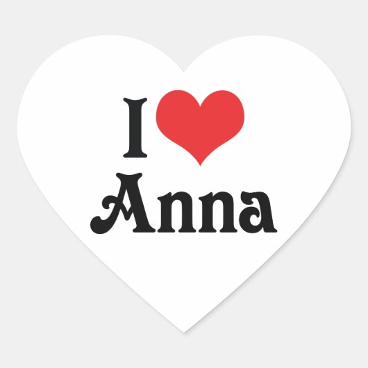 I Liebe Anna Herz-Aufkleber (Vorderseite)