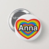 I Liebe Anna. Liebe I Sie Anna. Herz Button (Vorne & Hinten)