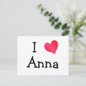 I Liebe Anna Postkarte (Stehend Vorderseite)
