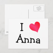 I Liebe Anna Postkarte (Vorne/Hinten)