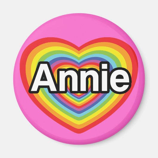 I Liebe Annie, Regenbogenherz Magnet (Vorne)