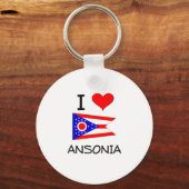 I Liebe Ansonia Ohio Schlüsselanhänger (Vorderseite)