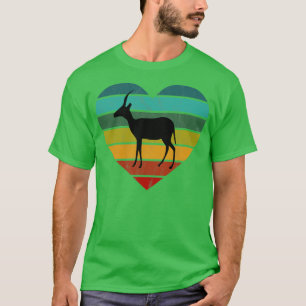 I Liebe Antelopes Gazelles Retro Herz T-Shirt