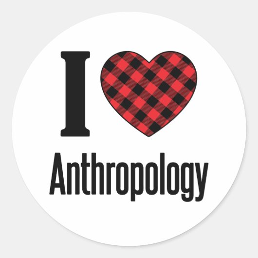 I Liebe Anthropologie Runder Aufkleber (Vorderseite)