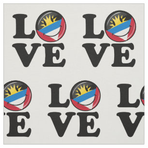 I Liebe Antigua und lächelnde Flagge Barbuda Stoff