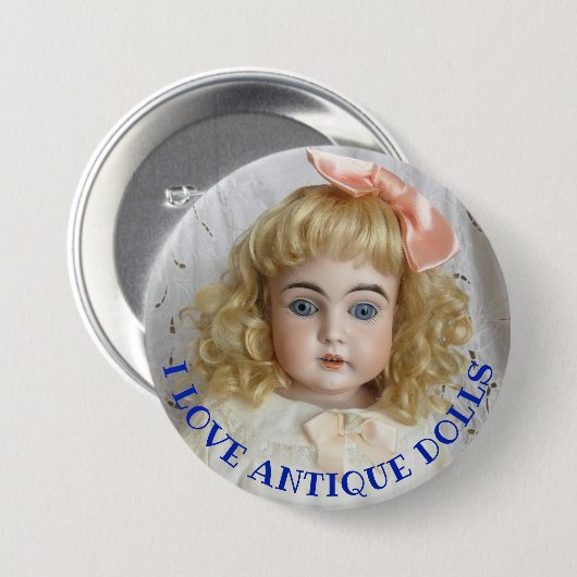 I Liebe Antique Dolls 3" Button-Button Button (Vorne & Hinten)