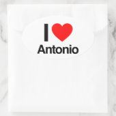 i Liebe antonio Ovaler Aufkleber (Tasche)