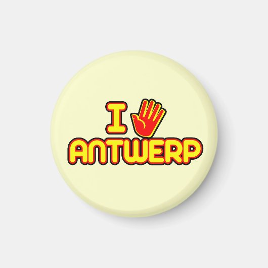 I Liebe Antwerpen (Hand) Magnet (Vorne)