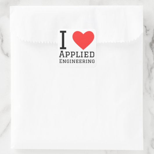 I Liebe Anwendung Quadratischer Aufkleber (Tasche)