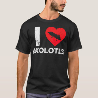 I Liebe Aolotls Funny Amphibian Salamander Western T-Shirt