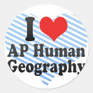 I Liebe AP Human Geography Runder Aufkleber