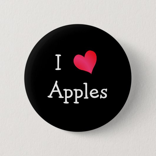 I Liebe Äpfel Button (Vorderseite)
