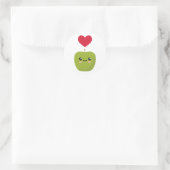 I Liebe Äpfel Runder Aufkleber (Tasche)