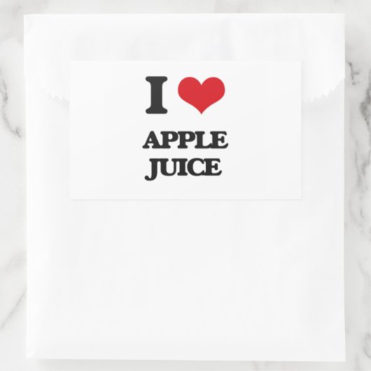 I Liebe Apfelsaft Rechteckiger Aufkleber (Tasche)