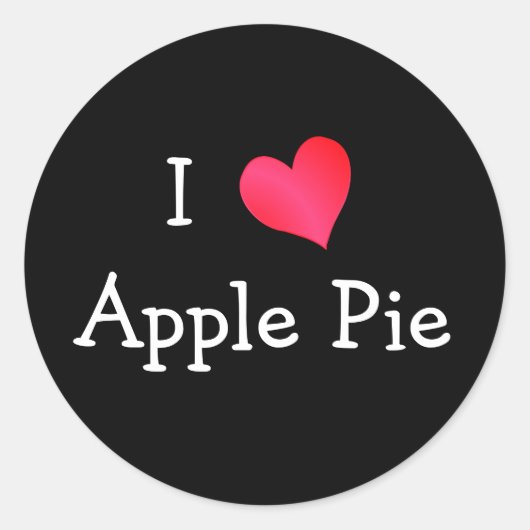 I Liebe Apple Pie Runder Aufkleber (Vorderseite)