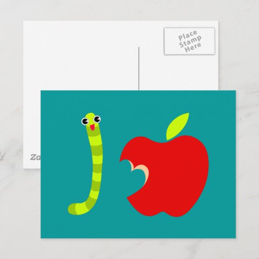 I Liebe Apple Postkarte (Vorne/Hinten)