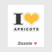 I Liebe Aprikosen Aufkleber (Blatt)
