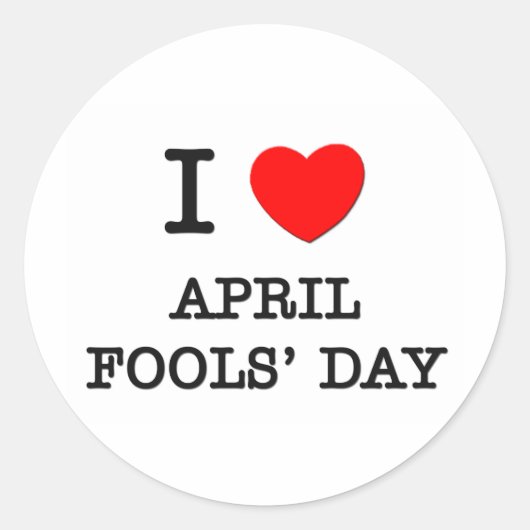 I Liebe April Runder Aufkleber (Vorderseite)