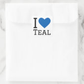 I LIEBE AQUAMARIN QUADRATISCHER AUFKLEBER (Tasche)