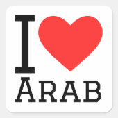 I Liebe Arab Quadratischer Aufkleber (Vorderseite)