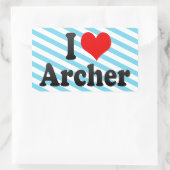 I Liebe Archer Rechteckiger Aufkleber (Tasche)