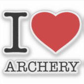 I LIEBE ARCHERY AUFKLEBER (Vorderseite)