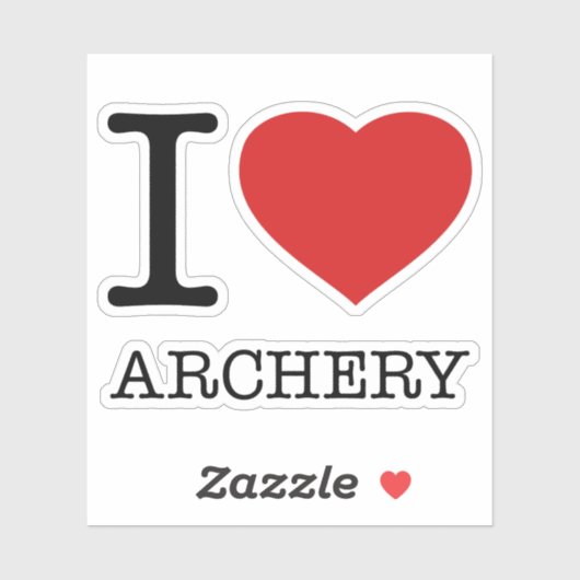 I LIEBE ARCHERY AUFKLEBER (Blatt)