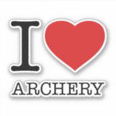 I LIEBE ARCHERY AUFKLEBER (Vorderseite)