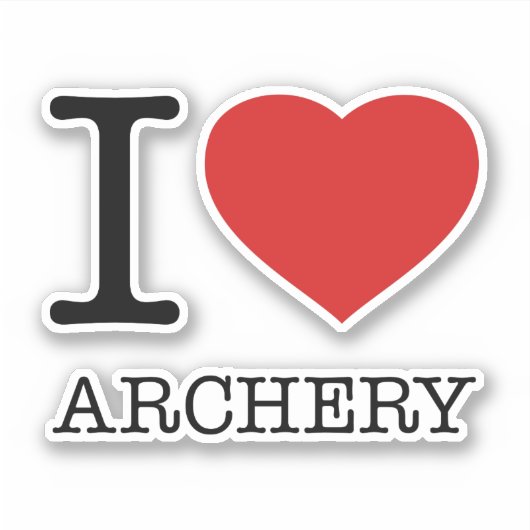 I LIEBE ARCHERY AUFKLEBER (Vorderseite)