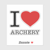 I LIEBE ARCHERY AUFKLEBER (Blatt)
