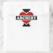 I Liebe Archery Runder Aufkleber (Tasche)