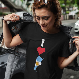 I Liebe Argentinien Vertikales Herz Argentinien Fl T-Shirt