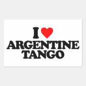 I LIEBE-ARGENTINIENTANGO RECHTECKIGER AUFKLEBER (Vorderseite)