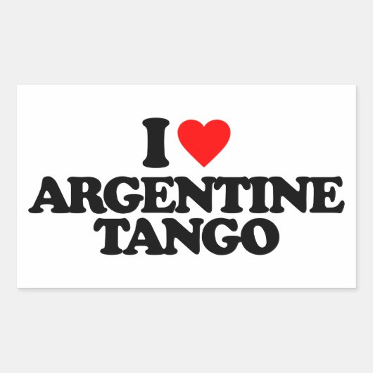 I LIEBE-ARGENTINIENTANGO RECHTECKIGER AUFKLEBER (Vorderseite)