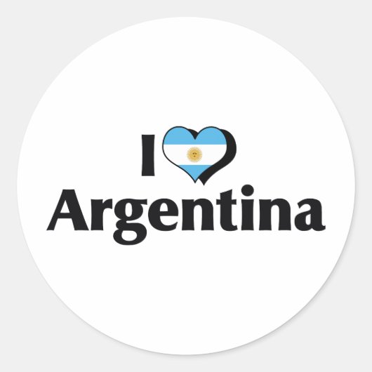 I Liebe Argentinische Flagge Runder Aufkleber (Vorderseite)