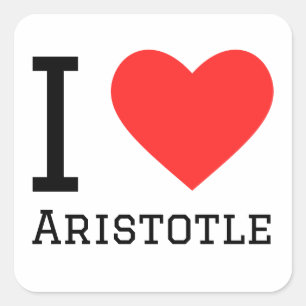 I Liebe Aristotle Quadratischer Aufkleber