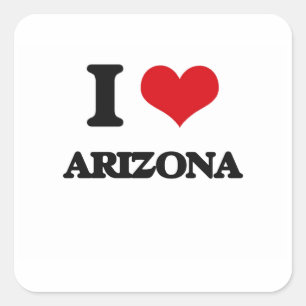 I Liebe Arizona Quadratischer Aufkleber