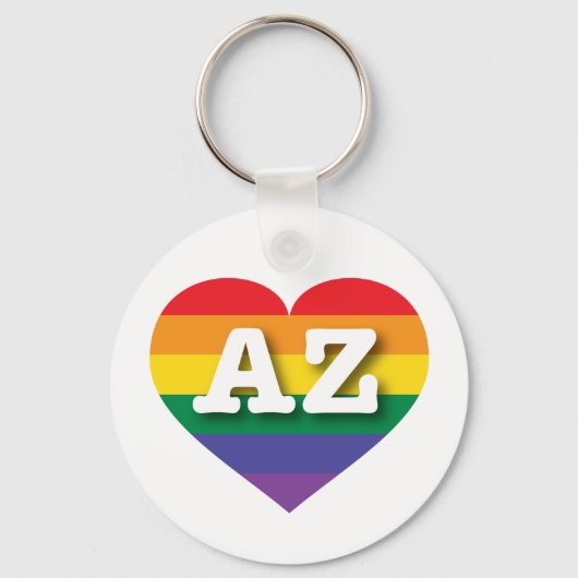 I Liebe Arizona Rainbow Heart Schlüsselanhänger (Vorderseite)
