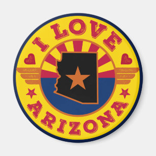 I Liebe Arizona Staat Karte und Flagge Magnet
