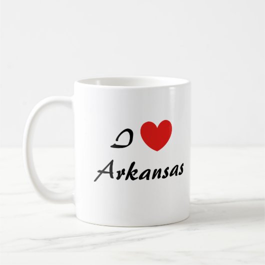 I Liebe Arkansas Herz Typografie Kaffeezubereitung Kaffeetasse (Links)