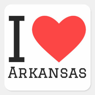 I Liebe Arkansas Quadratischer Aufkleber