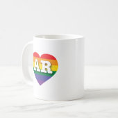 I Liebe Arkansas Rainbow Heart Kaffeetasse (Vorderseite Links)
