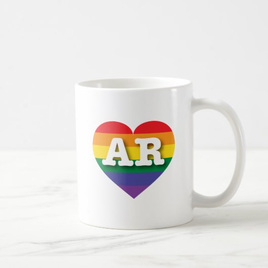 I Liebe Arkansas Rainbow Heart Kaffeetasse (Rechts)