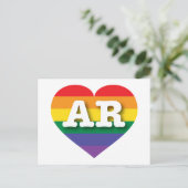 I Liebe Arkansas Rainbow Heart Postkarte (Stehend Vorderseite)